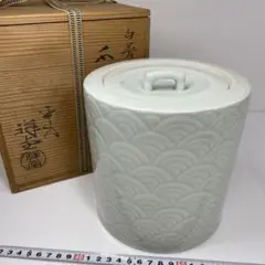 Ｐ６５６　水指　『平安　手塚祥堂造』『金彩柴垣文』『細水指』　共箱　茶道具 P656 水指 『平安 手塚祥堂造』『金彩柴垣文』『細水指』 共