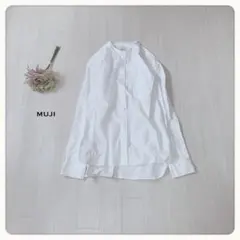♢【美品】MUJI 洗いざらしオックススタンドカラー長袖シャツ 2635