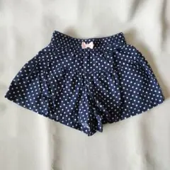 水玉模様 ハーフパンツ 100cm ネイビー