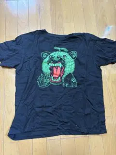 クマ グラフィック Tシャツ 黒
