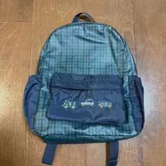 ファミリア　リュック　青系チェック　XB