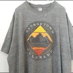 OPTIMA ロゴプリント コロラド ゆるだぼ Tシャツ グレー 2XL 古着