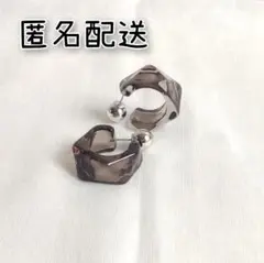 No.46 アイスキューブピアス ブラック S925ポスト 匿名配送 可愛い