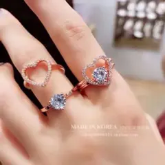 ◆新品◆BOX付き♡2Wayハートリング♡ピンクゴールド♡お得♡フリーサイズ