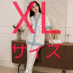 綿100% レディース XLサイズ 上下セット　ハート柄　パジャマ