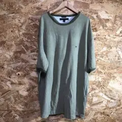 【 2515番】tommy hilfiger Tシャツ 4L グリーン系色
