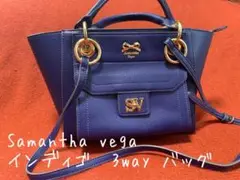 サマンサタバサ『美品』Samanthavega 紺色 リボン 3wayバッグ