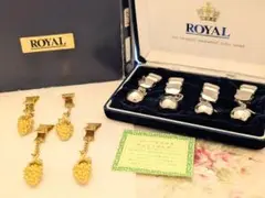 ROYAL テーブルクロス　ウェイト アップル　シルバー　＆　ぶどう　ゴールド
