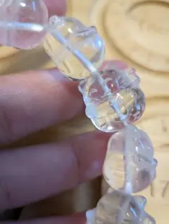 招きネコ水晶ブレスレット 17cm