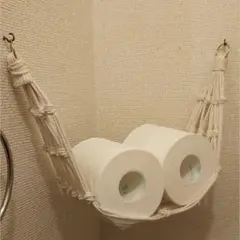 トイレ収納　トイレットペーパーホルダー　ペーパー収納　タオル収納　ハンモック