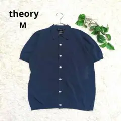 訳あり《theory》セオリー 半袖ニット ポロシャツ カーディガン M