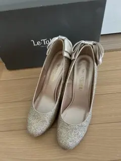 Le Talon ゴールドリボンハイヒールパンプス　22.5cm