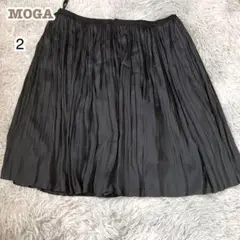 MOGA【M】膝丈スカート プリーツフレア ガーリー 清楚 バックファスナー