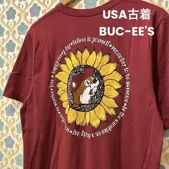 美品 バッキーズ テキサス 企業キャラクター プ Tシャツ 花 ひまわり L