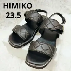 HIMIKO　キルティングサンダル　スタッズ　クッション　ブラック　23.5