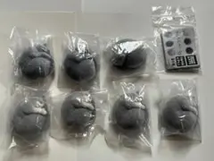 あんもにゃいと7個セット ガチャガチャ グレーハチワレ 黒猫 ブルーグレー