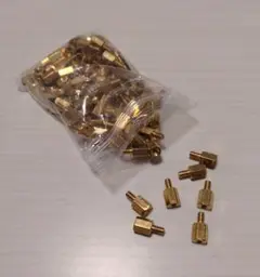 ✨スタンドオフ M2.5x6mm+4mm オス-メス ブラス 六角 100個
