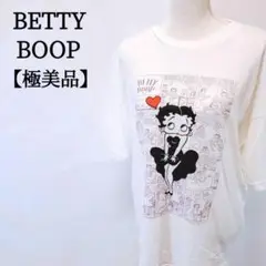【極美品】BETTY BOOP　半袖　透け感　クルーネック　ロングTシャツ