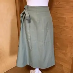アース　春色　ラップスカート　カーキ　M