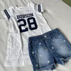 BOBSON Tシャツとデニムショートパンツセット　90cm