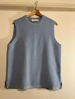 green label relaxing水色 ノースリーブ ベスト