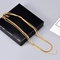 【究極美品】おしゃれな鎖骨チェーン18 Kゴールドの二重ネックレス85