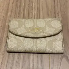 COACH キーケース ベージュ キャンバス