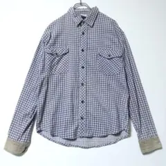 L チェック柄 コーデュロイシャツ 長袖 切替 LUCKY STAR