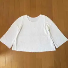 フレア春ニットトップス♪シロ
