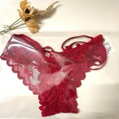 ⭐️１点限り⭐️大人可愛い　セクシーランジェリー レースショーツ M レッド紐