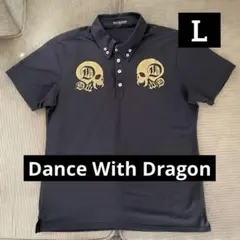 美品 Dance With Dragon ドクロマーク ポロシャツ L ゴルフ
