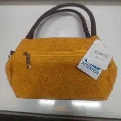 B.BESS レースハンドバッグ マスタード 新品未使用