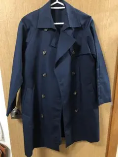 GU ネイビー ダブルブレスト トレンチコート