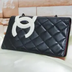 ★美品★正規品 CHANEL シャネル カンボンライン 長財布 黒/白/ピンク