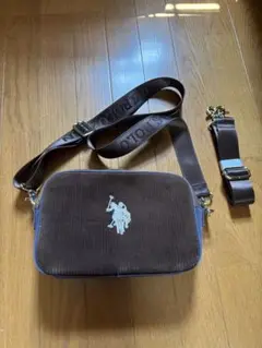【美品】 U.S.POLO ASSN. スクエア ショルダーバッグ ブラウン