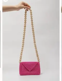 toos wood ball shoulder bag（vivid pink）