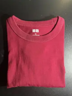 ユニクロ M赤クルーネックTシャツ