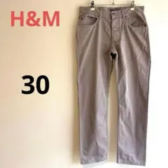 【エイチアンドエム】ストレッチパンツ　5ポケット　グレーパープル　シンプル