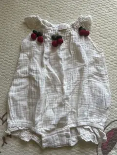 プチマインロンパース 70サイズ 白色 フリル付き