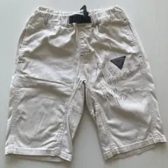 ベージュ ハーフパンツ メッセージプリント
