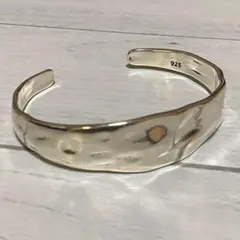 バングル シルバー925 たたき オープンバングル ブレスレット メキシカン