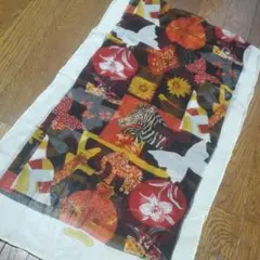 793S 超美品 サルヴァトーレフェラガモ ショール シルク100% アニマル