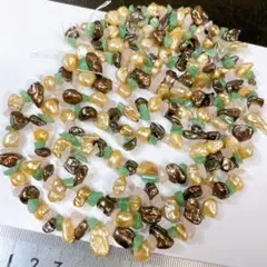 サマーセール☀️淡水ケシ真珠×天然石連材3本セットd4