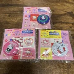 ハローキティ 25周年記念 バッジ 3個セット レトロ缶バッチ