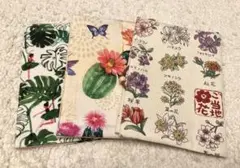 未使用　ハンドメイド　文庫本カバー　ブックカバー　3点セット　花　モンステラ