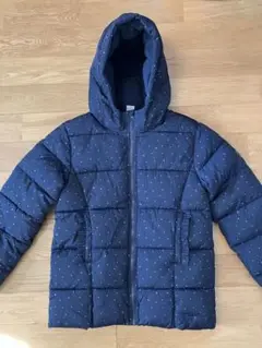 1回着用★12ans/152cm プチバトー中綿入りジャケット★ドット