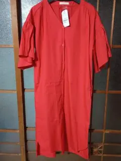 chocol raffine robe 半袖シャツワンピース レッド F