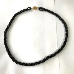 ネックレス　黒　3連
