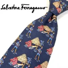 【美品】Salvatore Ferragamo ネクタイ エジプト ピラミッド