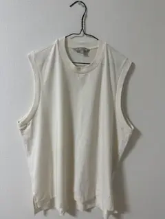 【ユニクロ×マメクロゴウチ】ホワイト ノースリーブ Tシャツ